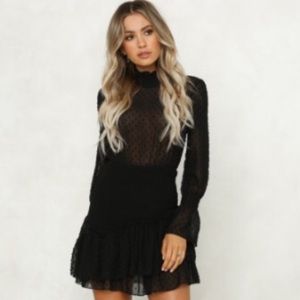 Black see through turtleneck dress